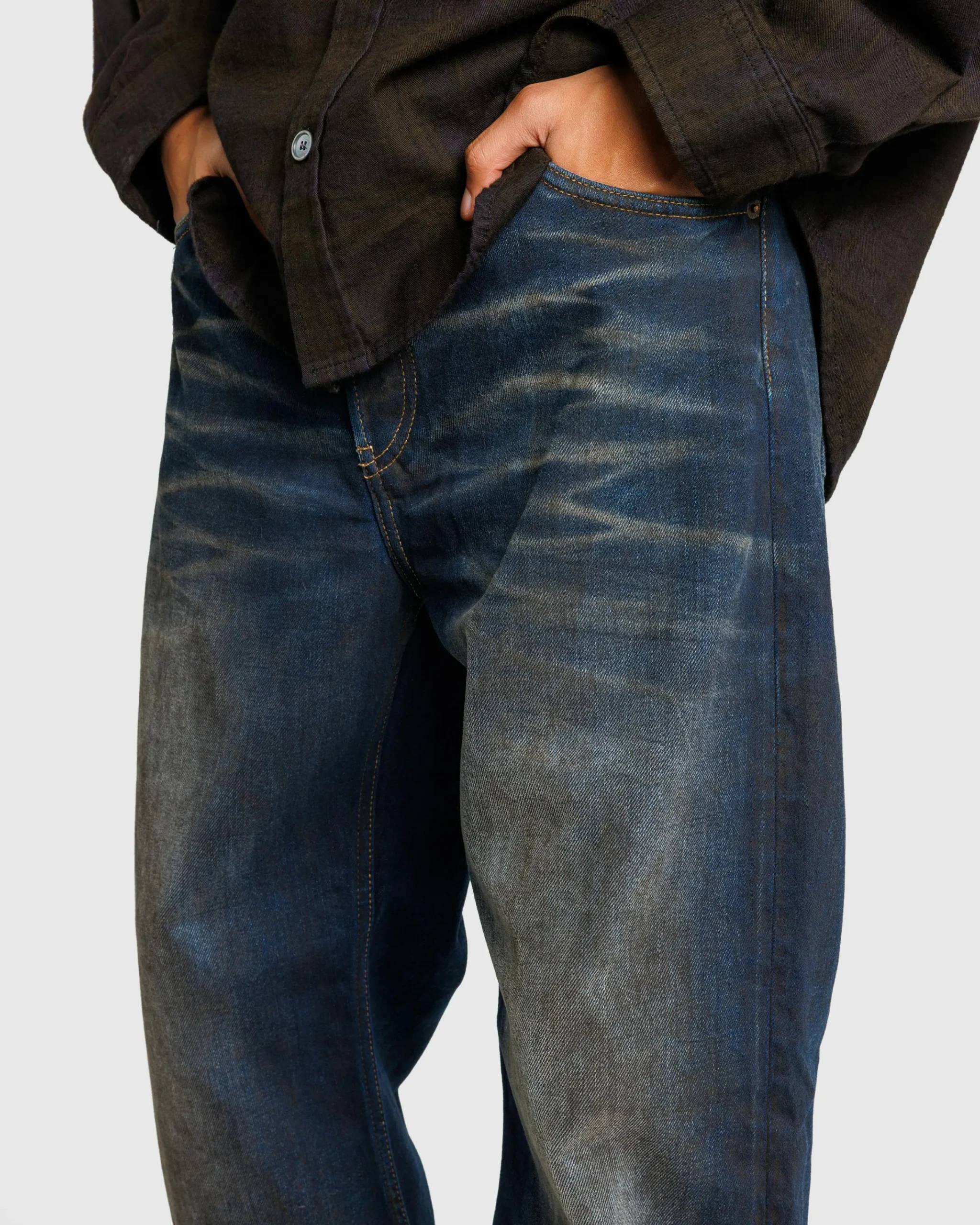 Acne Studios Loose Fit Jeans 2021M Dark Blue- Pants