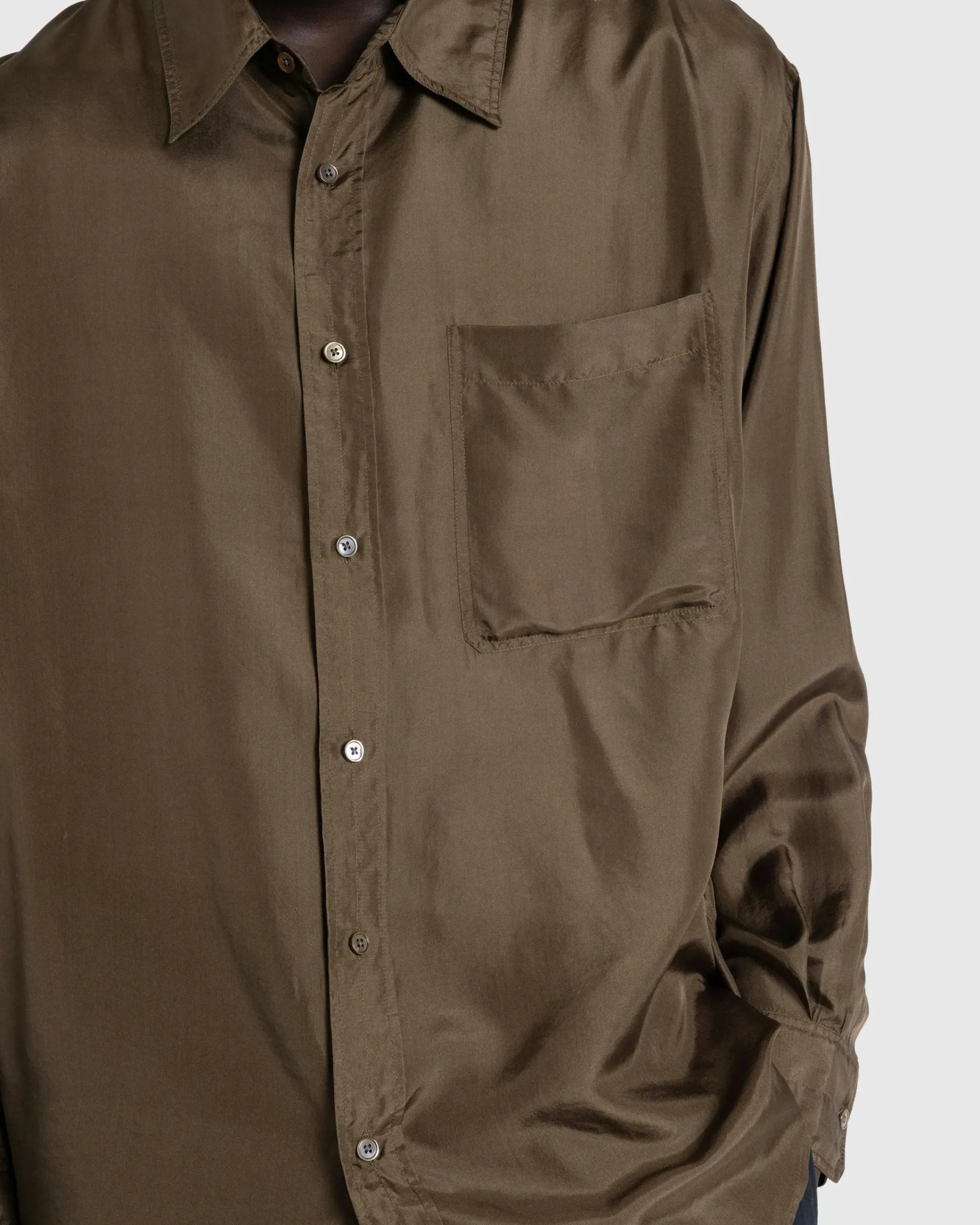 Lemaire Loose Shirt Dark Tobacco- Shirts