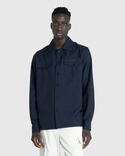 Marni L/S Virgin Wool Shirt Blue Black- Shirts