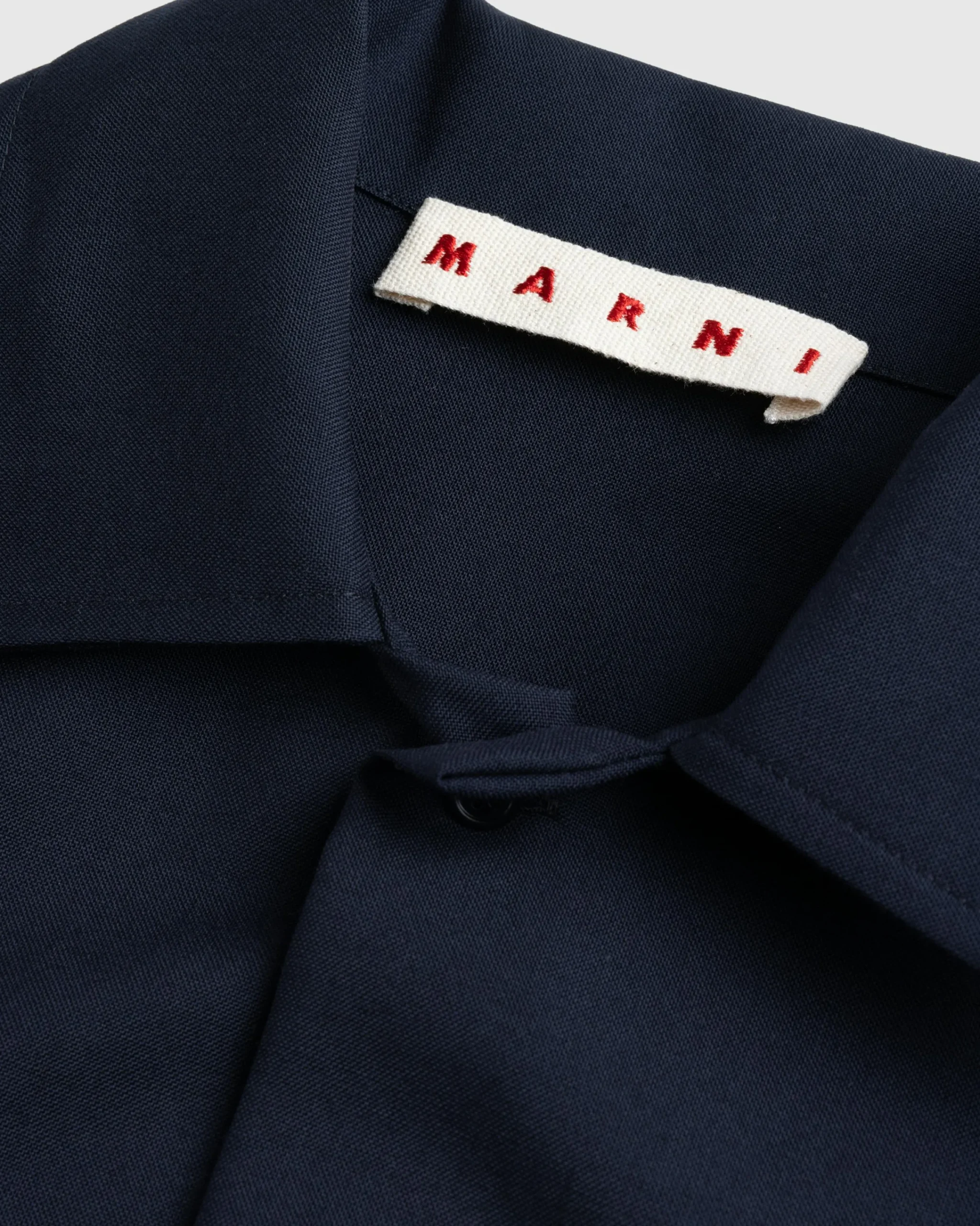 Marni L/S Virgin Wool Shirt Blue Black- Shirts