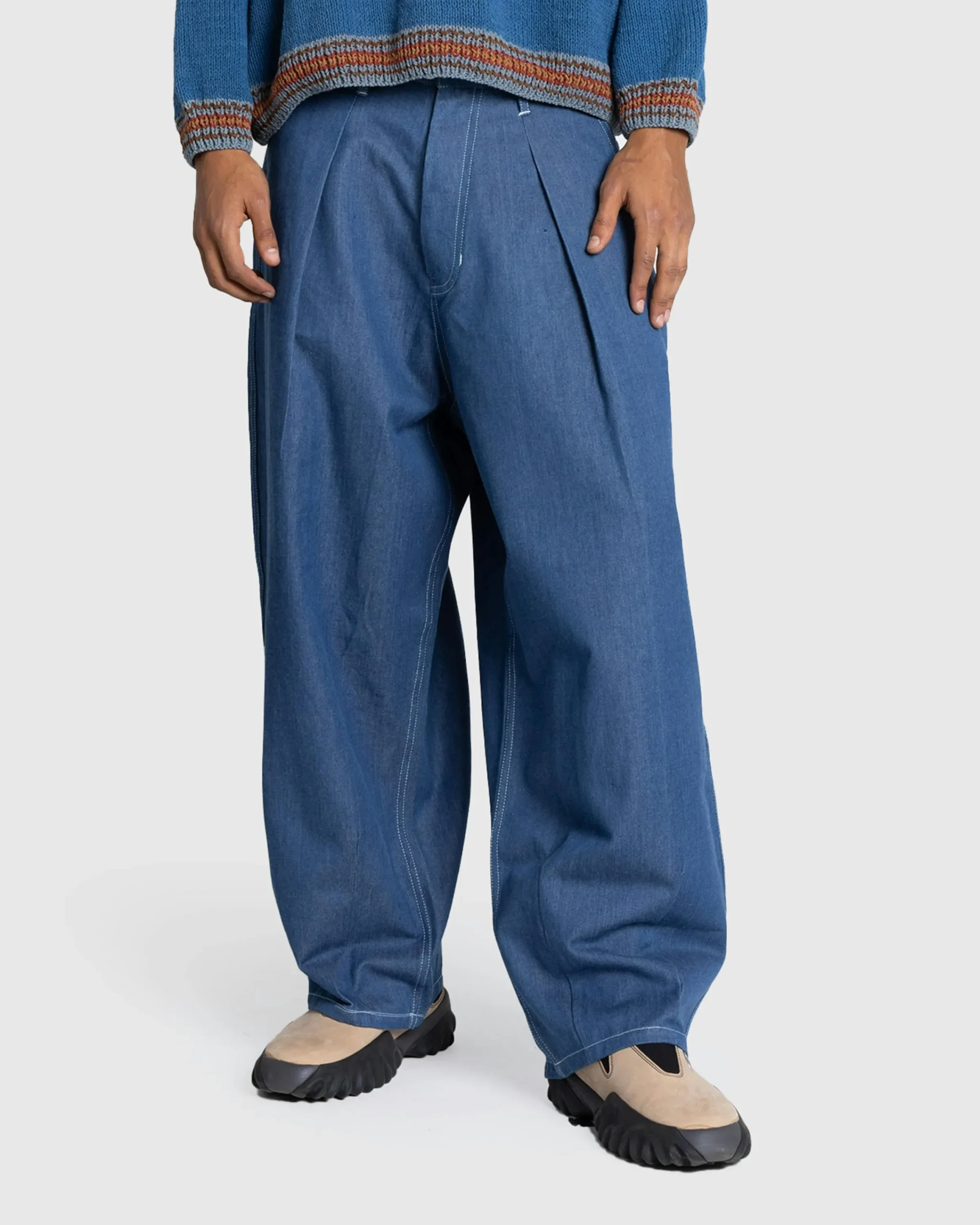 Story mfg. Lush Pants Indigo Denim Wonky-Wear- Pants