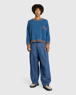 Story mfg. Lush Pants Indigo Denim Wonky-Wear- Pants