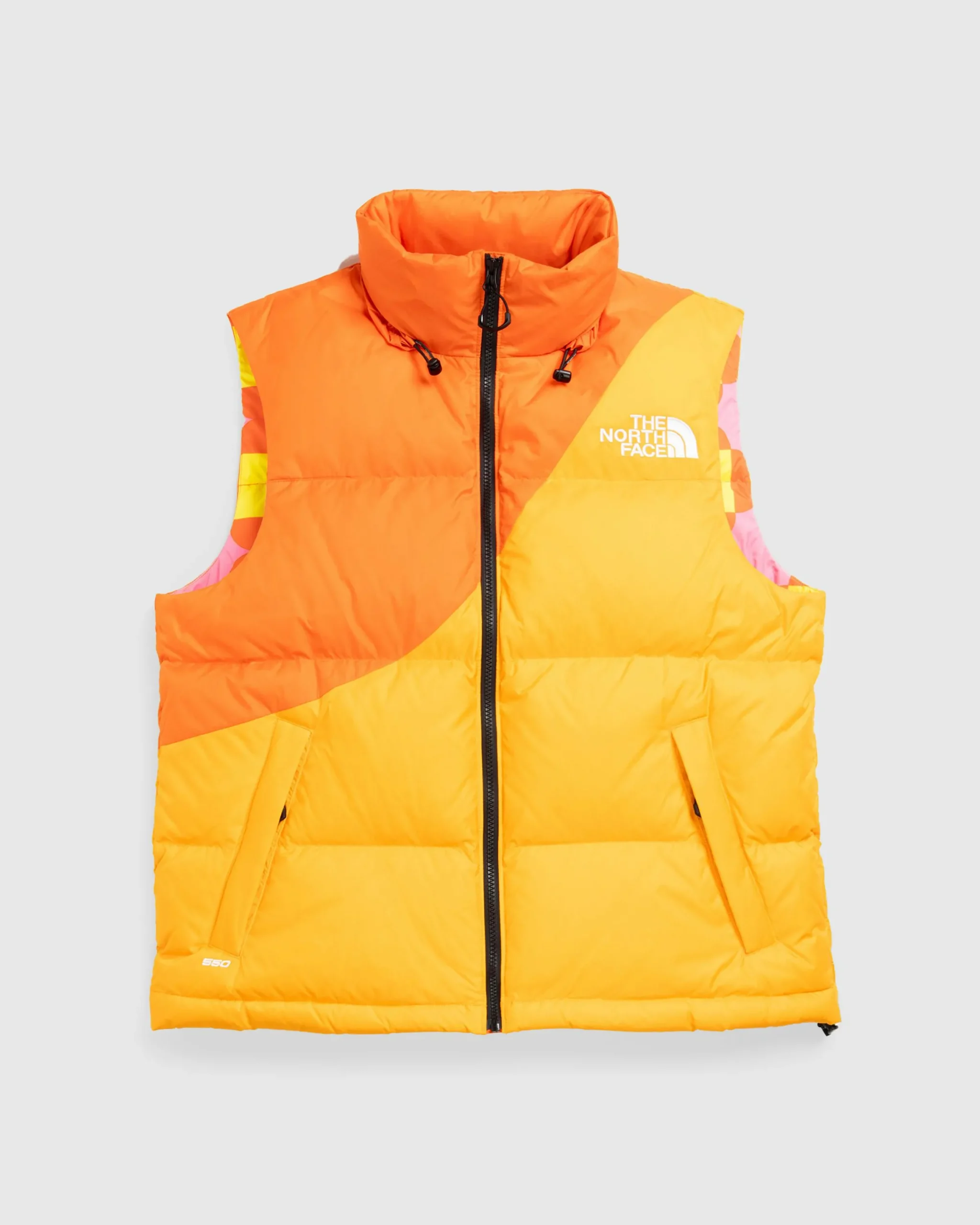 The North Face M TNF x Yinka Ilori Down Vest Red Orange/Apricot Glaze- Outerwear