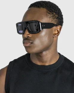 Port Tanger Mauretania Black Acetate/Rif Blue Lens- Sunglasses