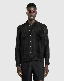 Bode Meandering Lace Long-Sleeve Shirt- Shirts