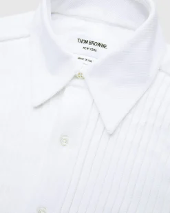 Thom Browne Men's Pique Ruffled-Bib Tux Shirt- Shirts