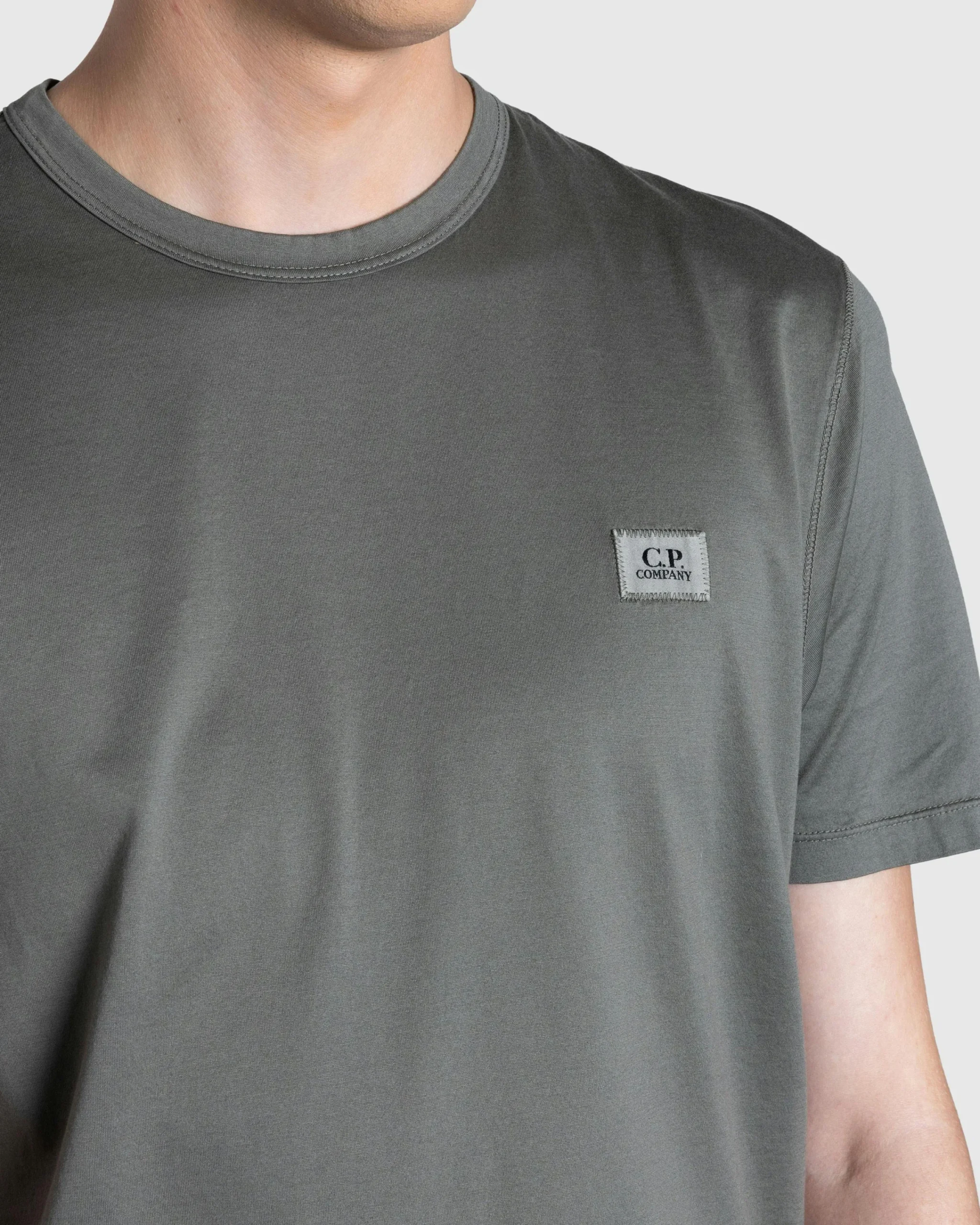 C.P. Company Mercerized 70/2 Jersey Gasato Logo Patch T-Shirt Grape Leaf- Tops