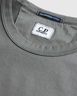 C.P. Company Mercerized 70/2 Jersey Gasato Logo Patch T-Shirt Grape Leaf- Tops