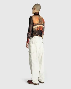 Jean Paul Gaultier Mesh Long-Sleeve Top Printed "Pigalle"- Knitwear