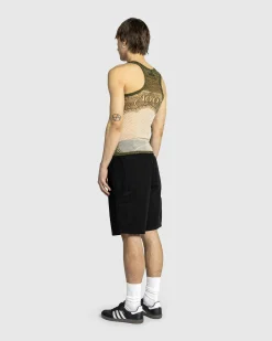 Jean Paul Gaultier Mesh Tank Top Printed Cartouche- Tops