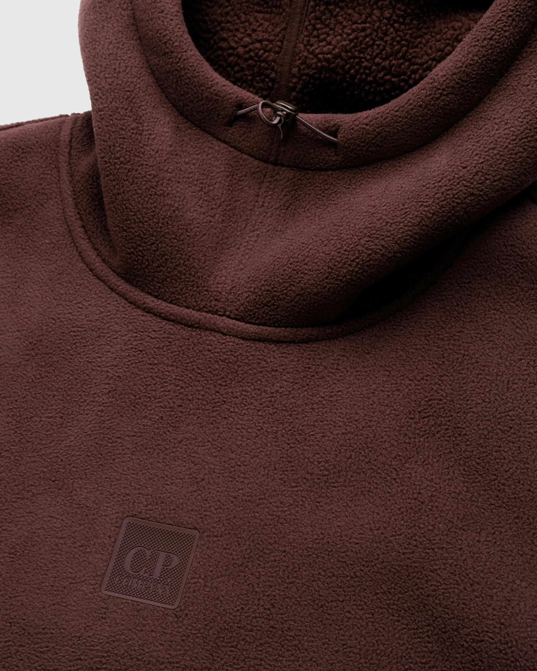 C.P. Company Metropolis Series Bonded Polar Fleece Mixed Hoodie Rum Raisin- Sweats