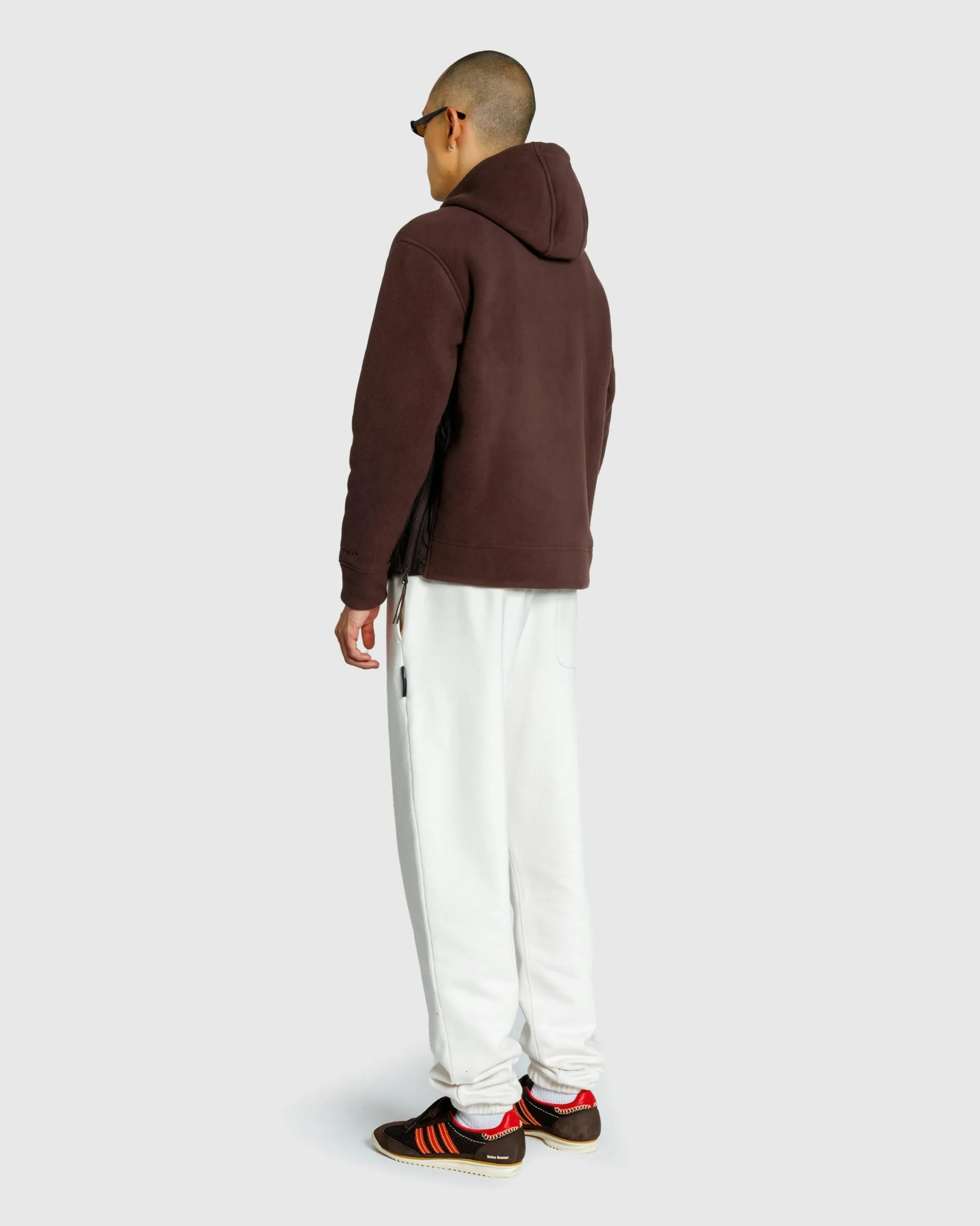 C.P. Company Metropolis Series Bonded Polar Fleece Mixed Hoodie Rum Raisin- Sweats
