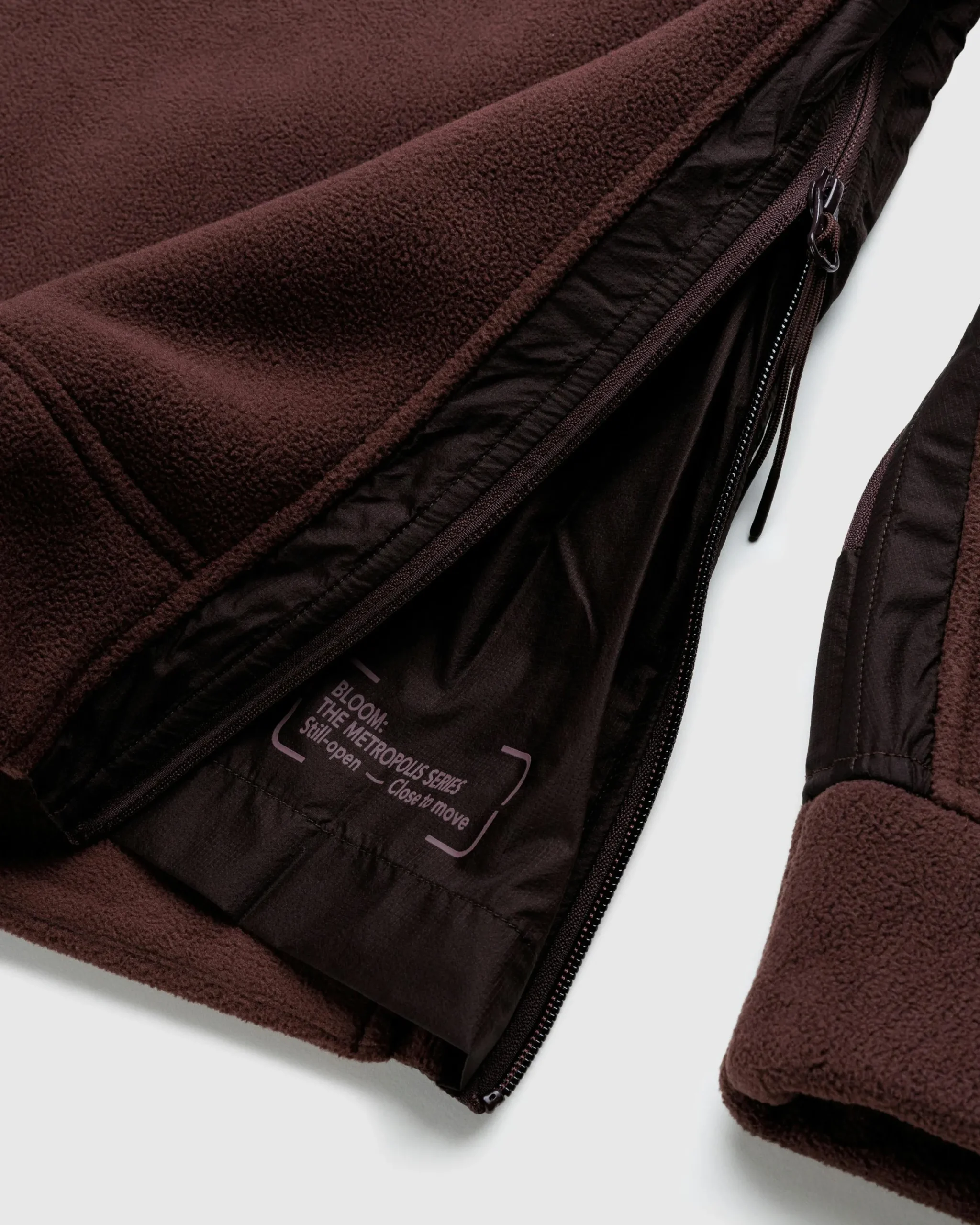C.P. Company Metropolis Series Bonded Polar Fleece Mixed Hoodie Rum Raisin- Sweats