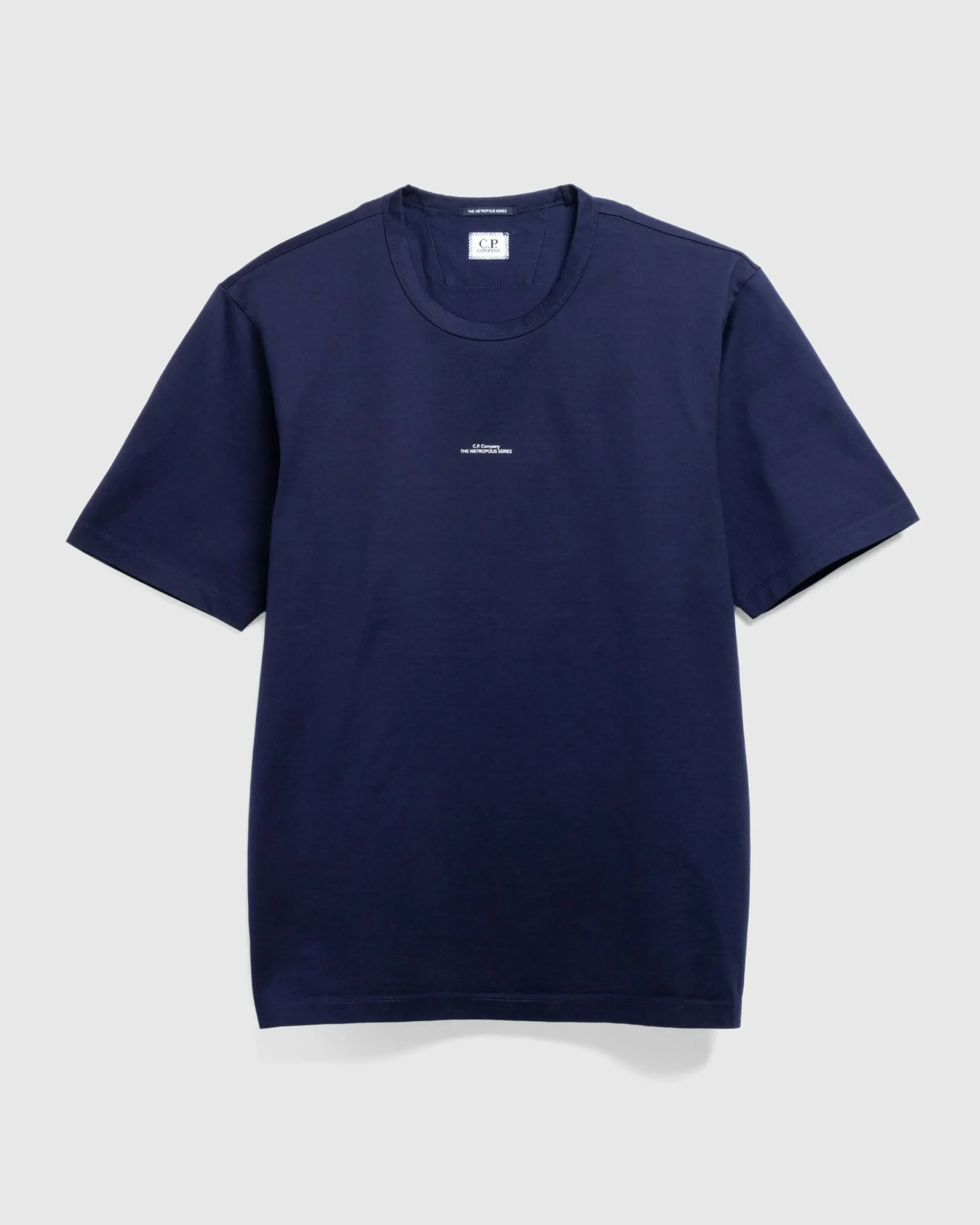 C.P. Company Metropolis Series Mercerized Jersey Printed Logo T-Shirt Sky Captain- Tops