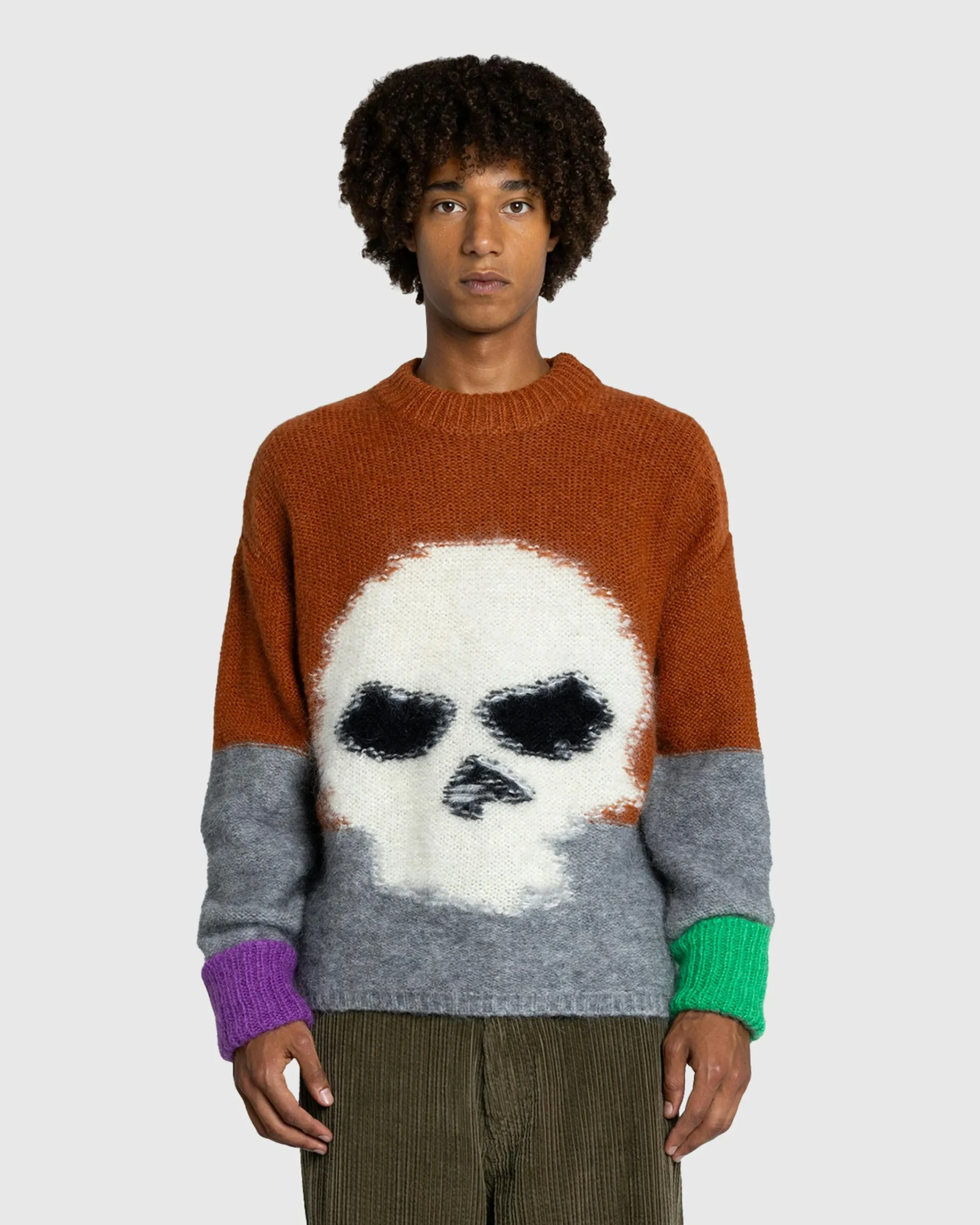 ERL Mohair Skull Intarsia Sweater Knit- Knitwear