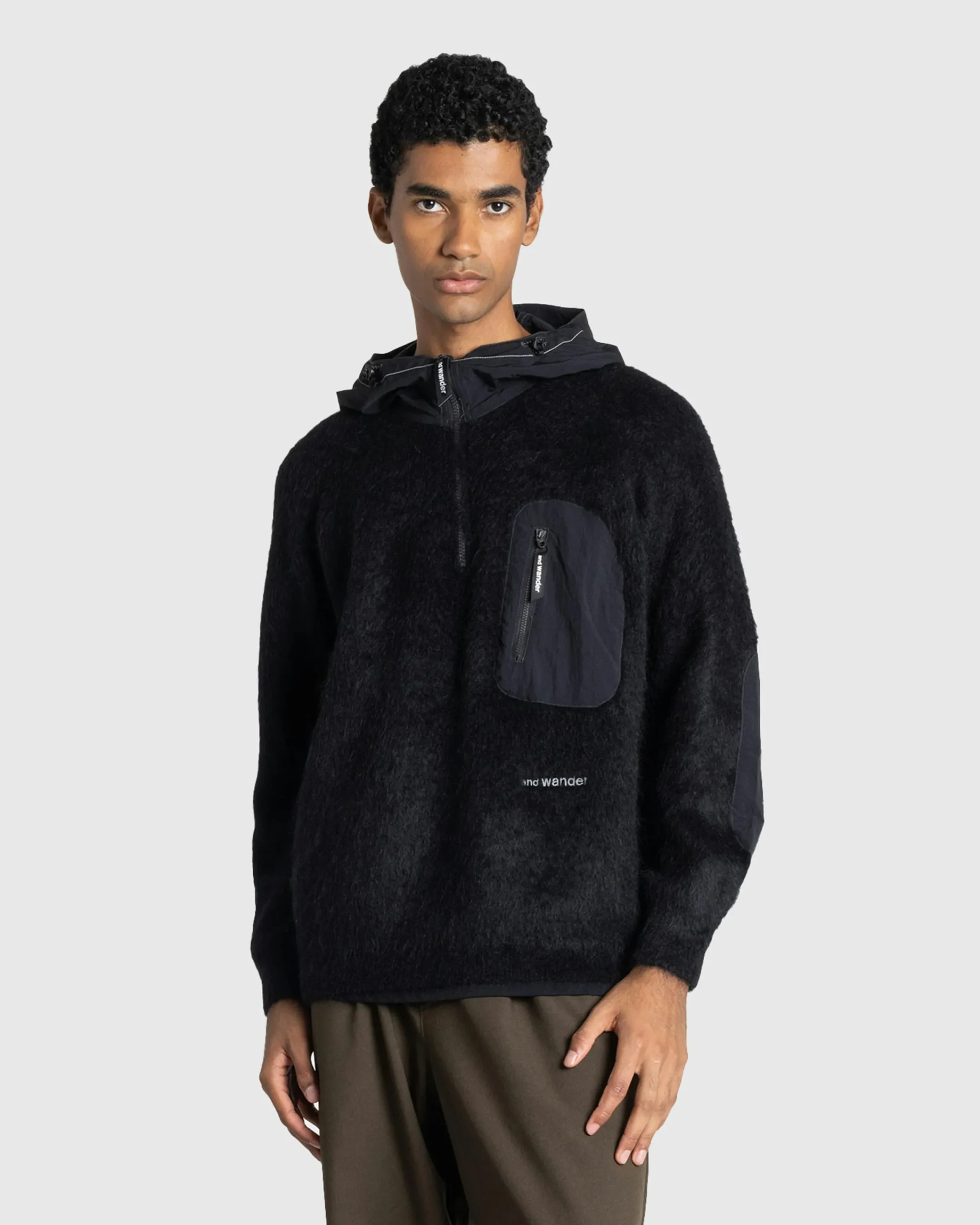 And Wander Mohair Wool Knit Hoodie- Sweats