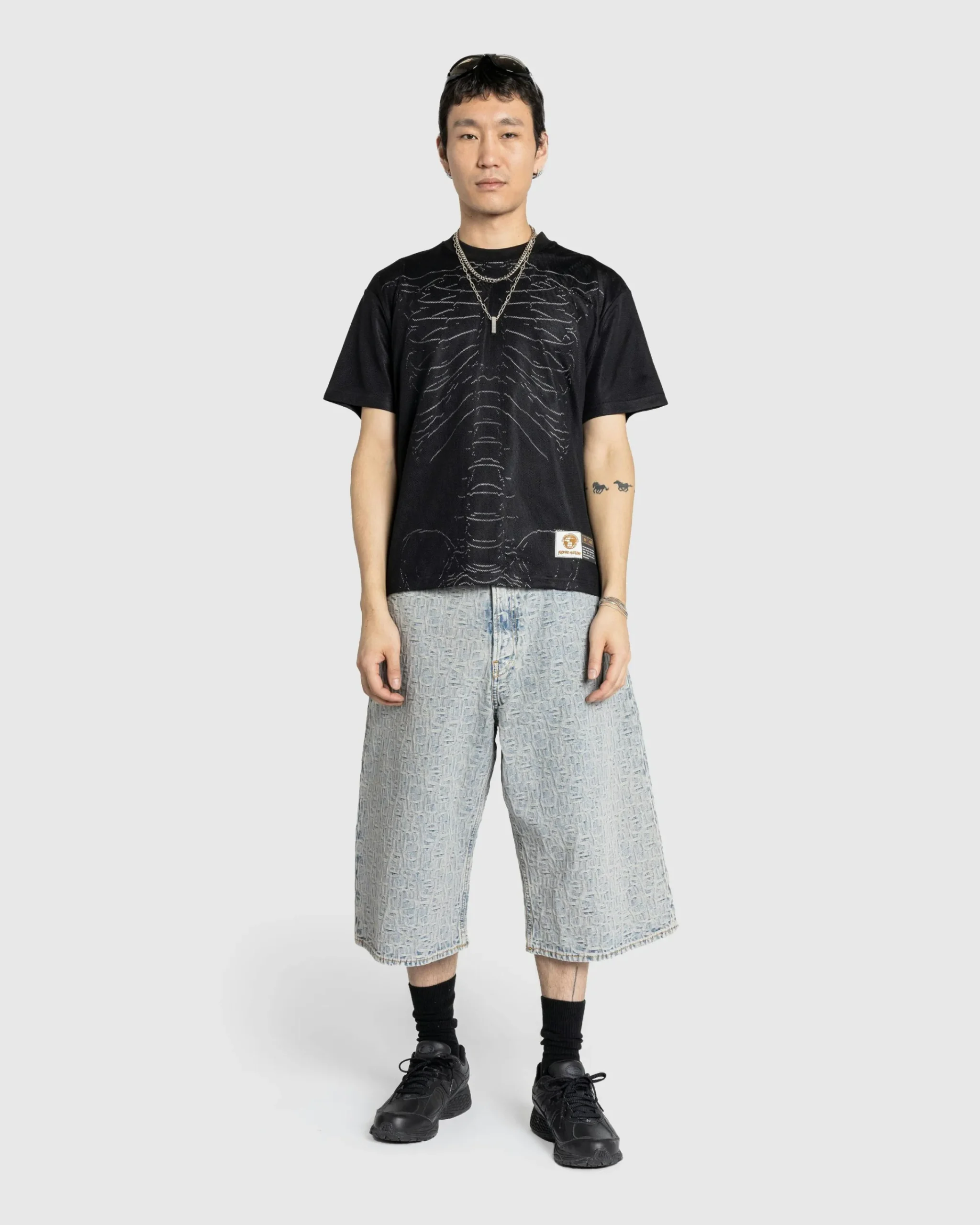 Acne Studios Monogram Denim Shorts- Shorts