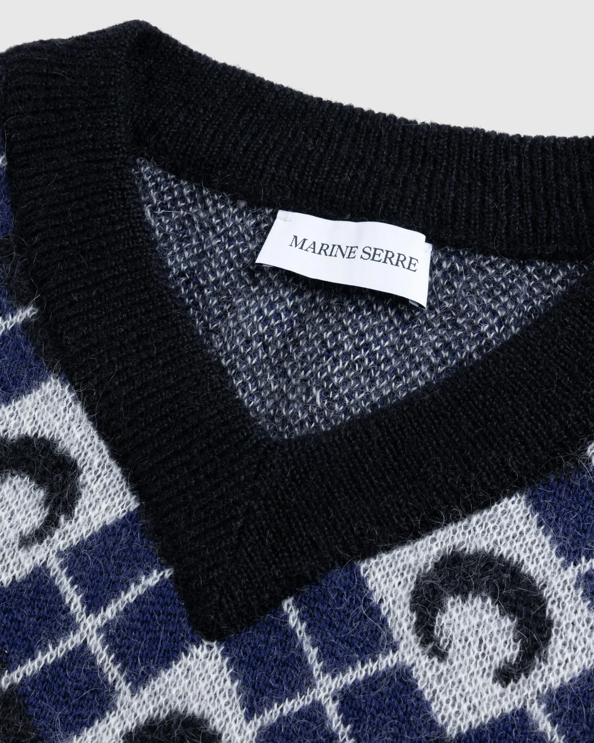 Marine Serre Moon Argyle Knit Vest- Knitwear