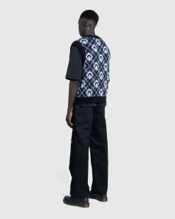 Marine Serre Moon Argyle Knit Vest- Knitwear