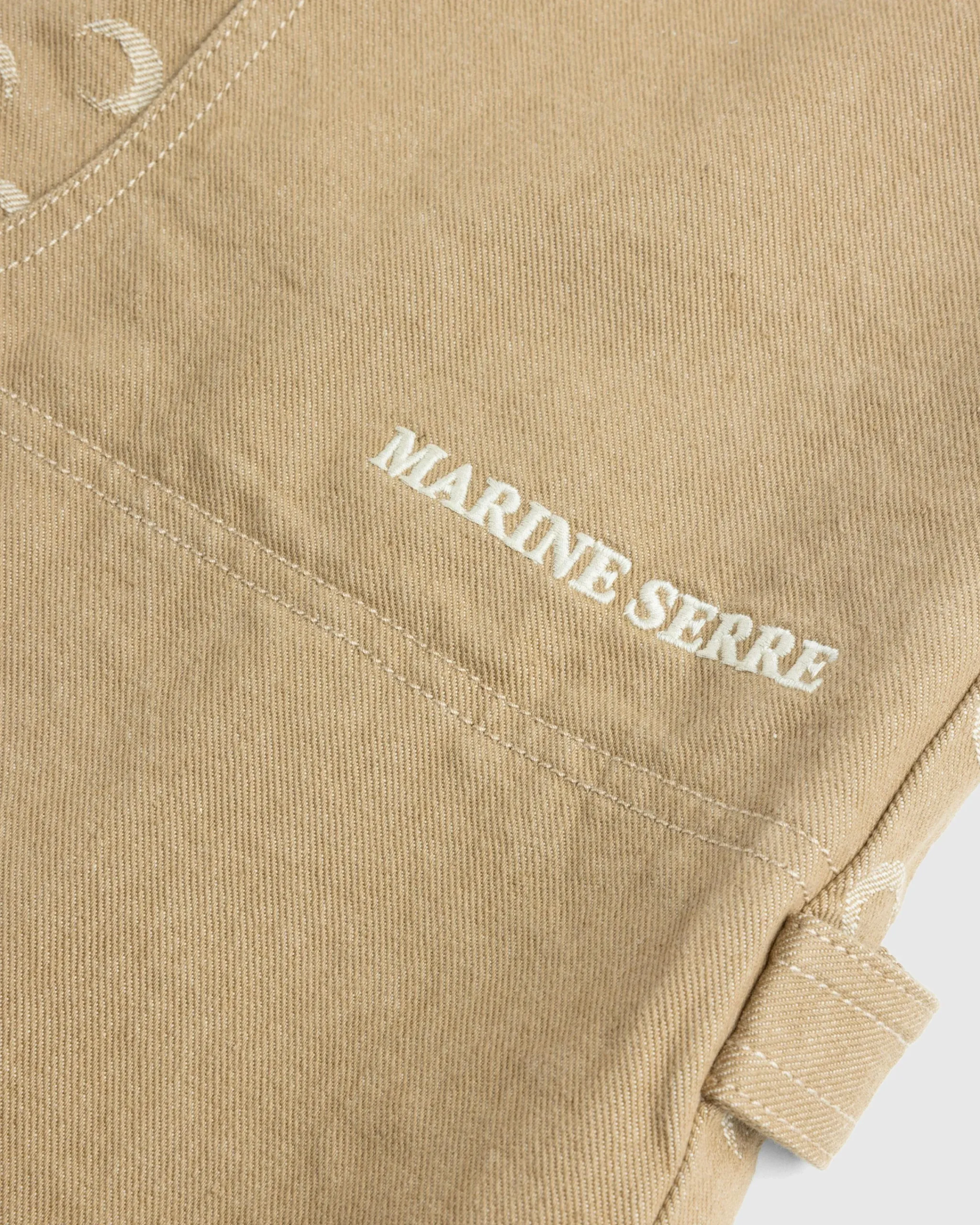 Marine Serre Moon Jacquard Twill Workwear Pants Dark Beige- Pants