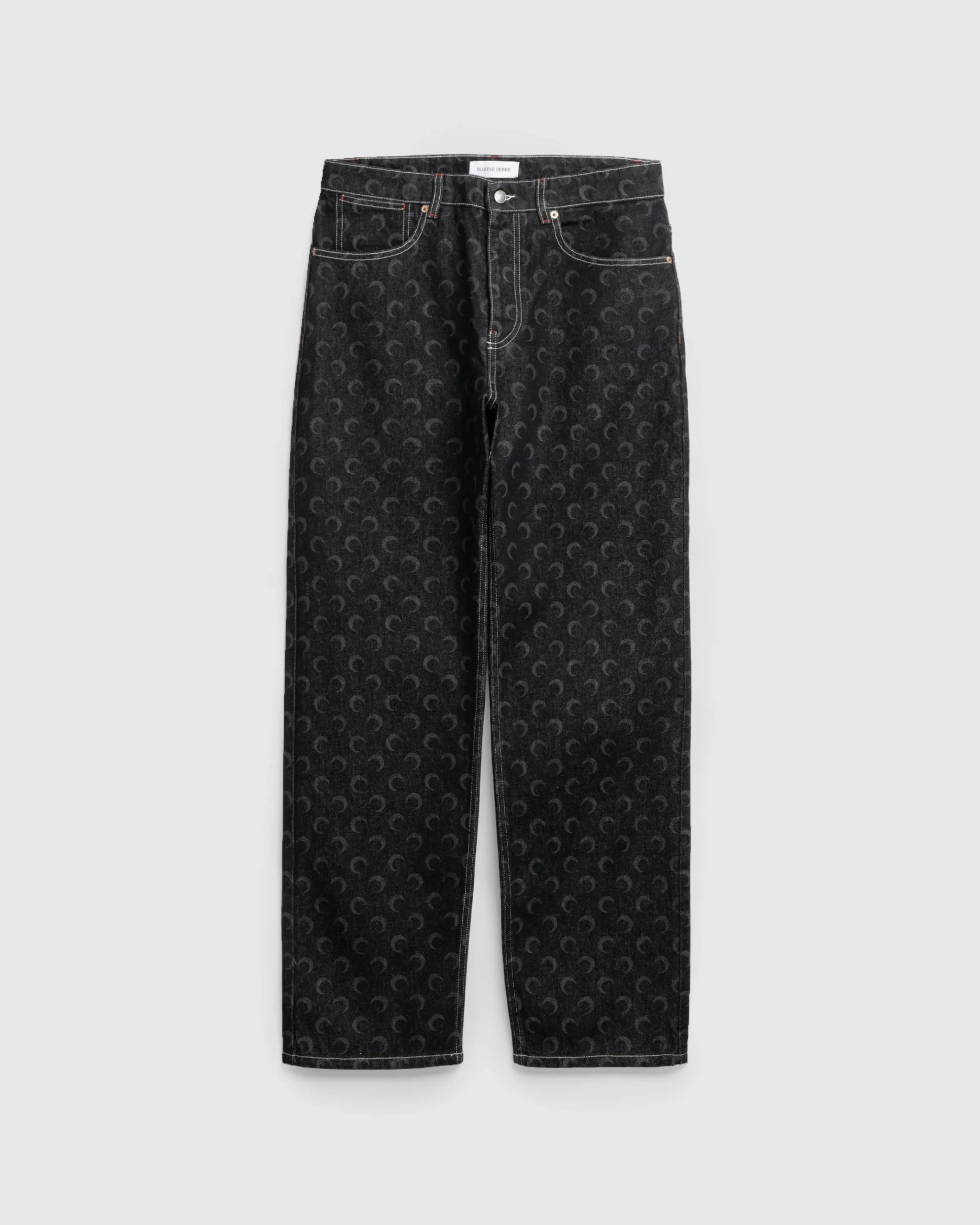 Marine Serre Moon Laser Denim Straight Jeans- Pants