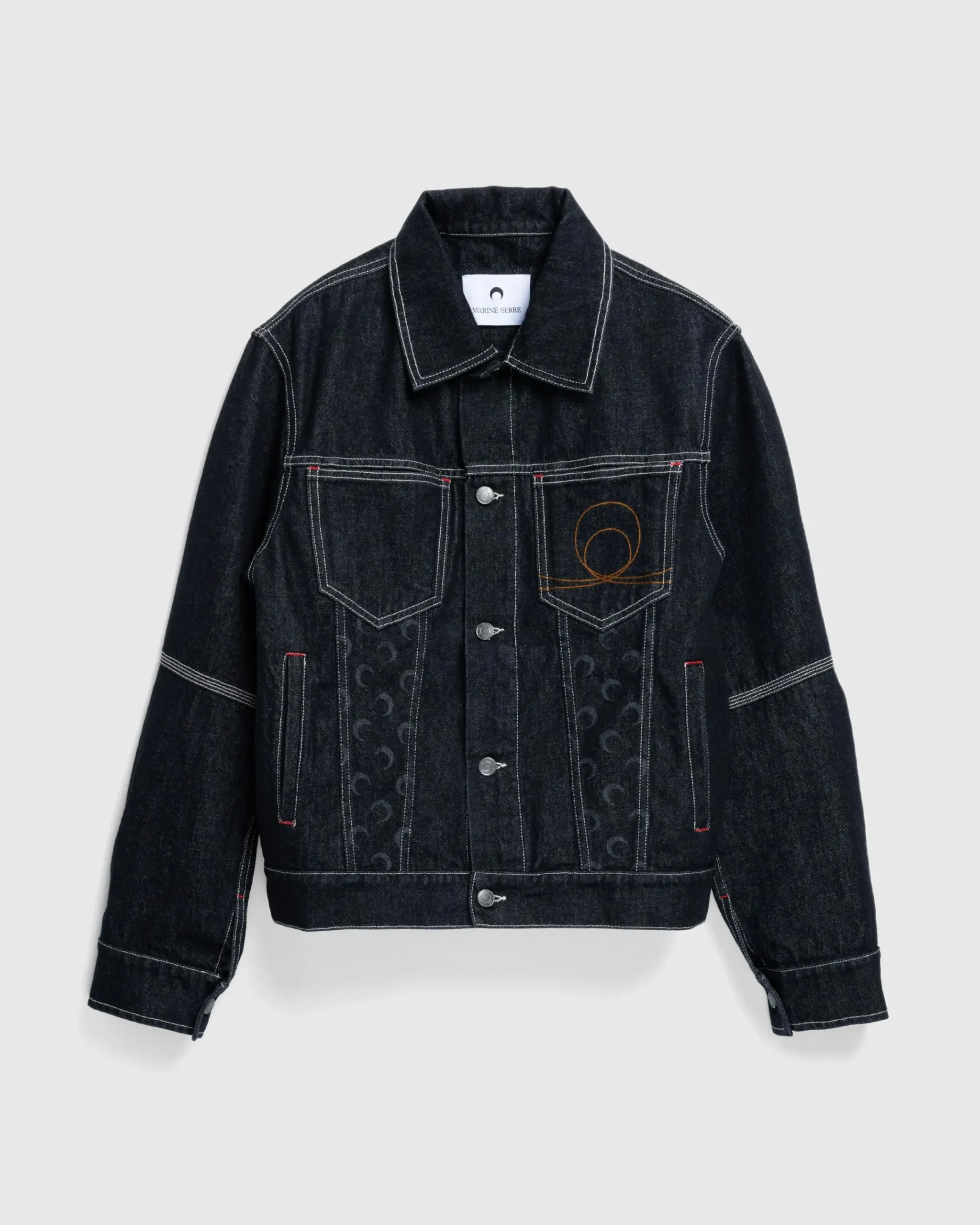 Marine Serre Moon Laser Denim Trucker Jacket- Outerwear