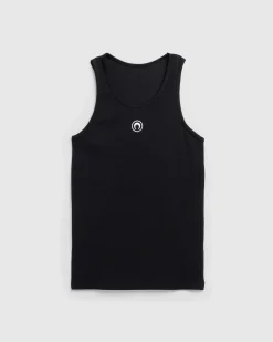 Marine Serre Moon Logo Ribbed Jersey Tank Top- Tops