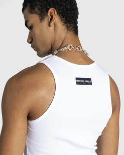 Marine Serre Moon Logo Ribbed Jersey Tank Top- Tops