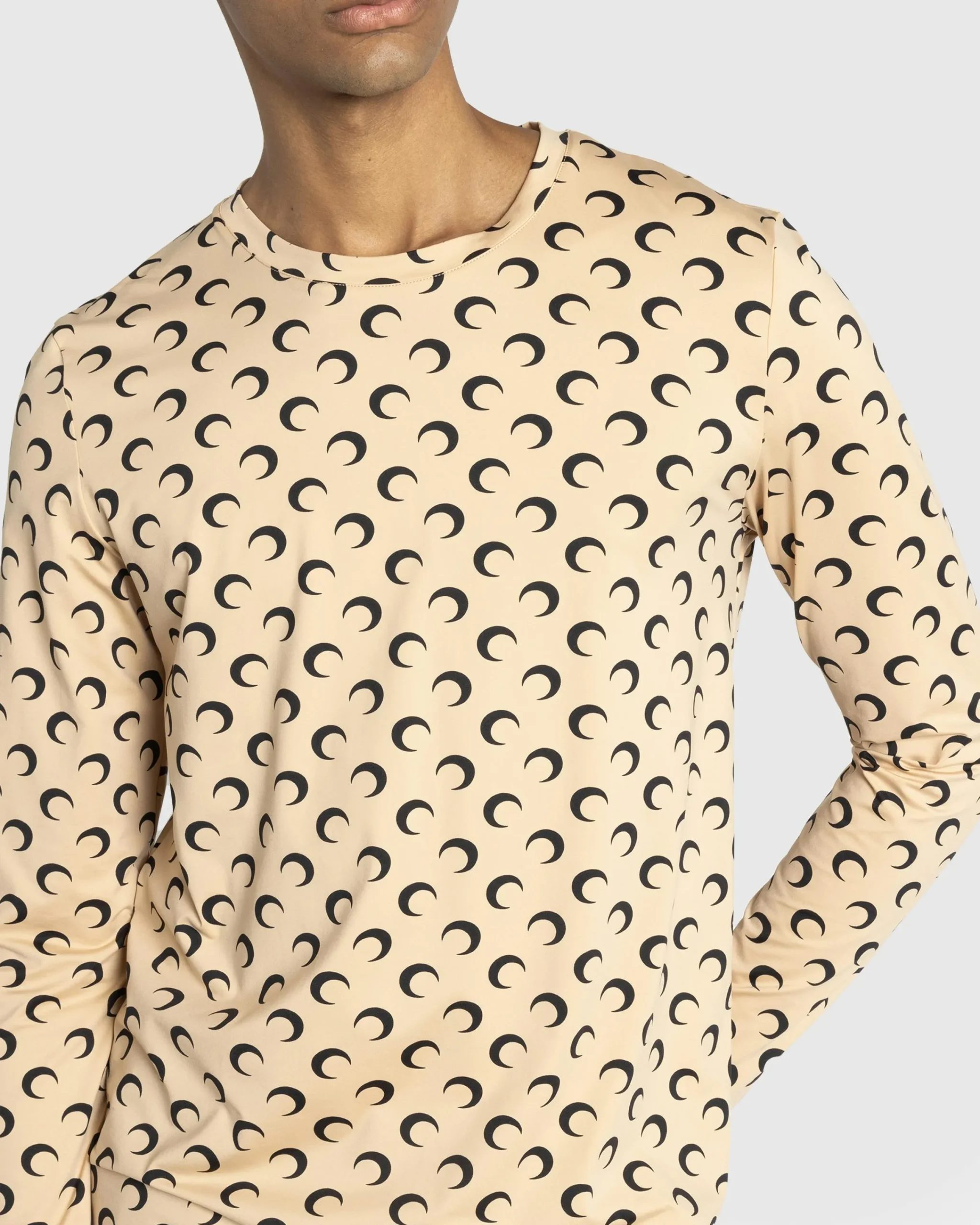 Marine Serre Moon Printed Jersey Second Skin Regular Top- Tops