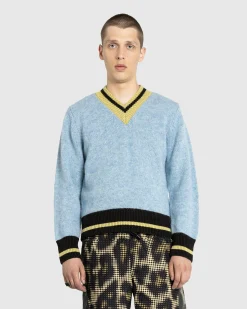 Dries van Noten Moon Sweater Light Blue- Knitwear