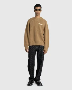 Marine Serre MS Half Cardigan Knit Crewneck Sweater- Knitwear