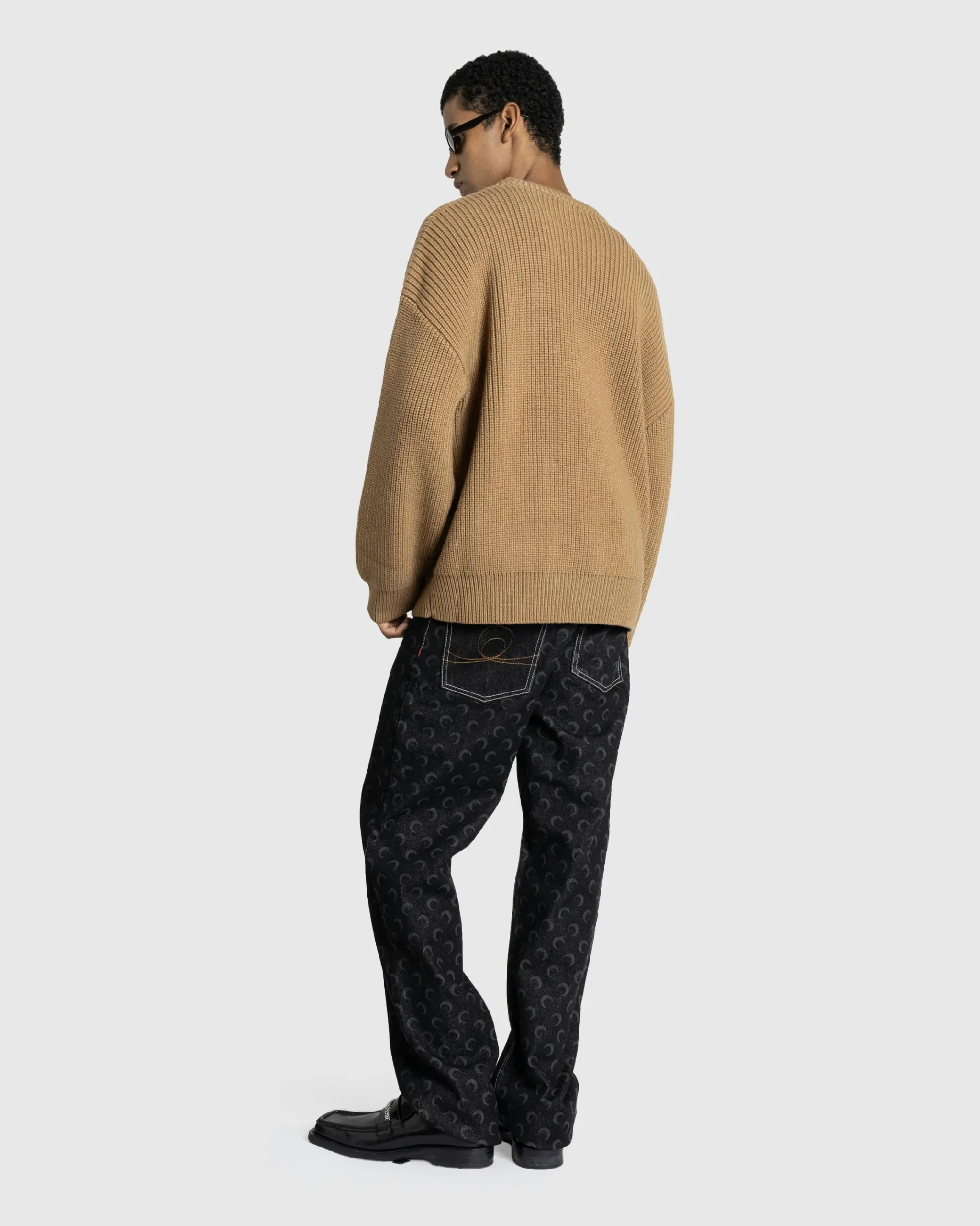 Marine Serre MS Half Cardigan Knit Crewneck Sweater- Knitwear