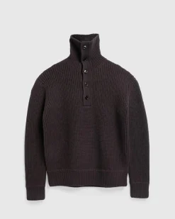 Dries van Noten Mudra Polo Sweater Dark Brown- Knitwear