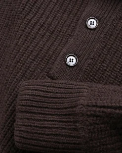 Dries van Noten Mudra Polo Sweater Dark Brown- Knitwear