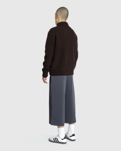 Dries van Noten Mudra Polo Sweater Dark Brown- Knitwear