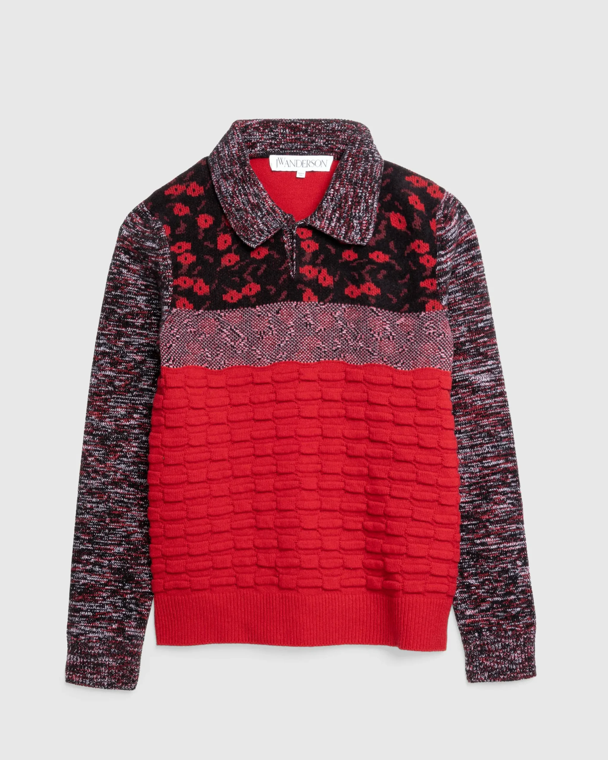 J.W. Anderson Multi Stitch Polo Bright Red- Tops