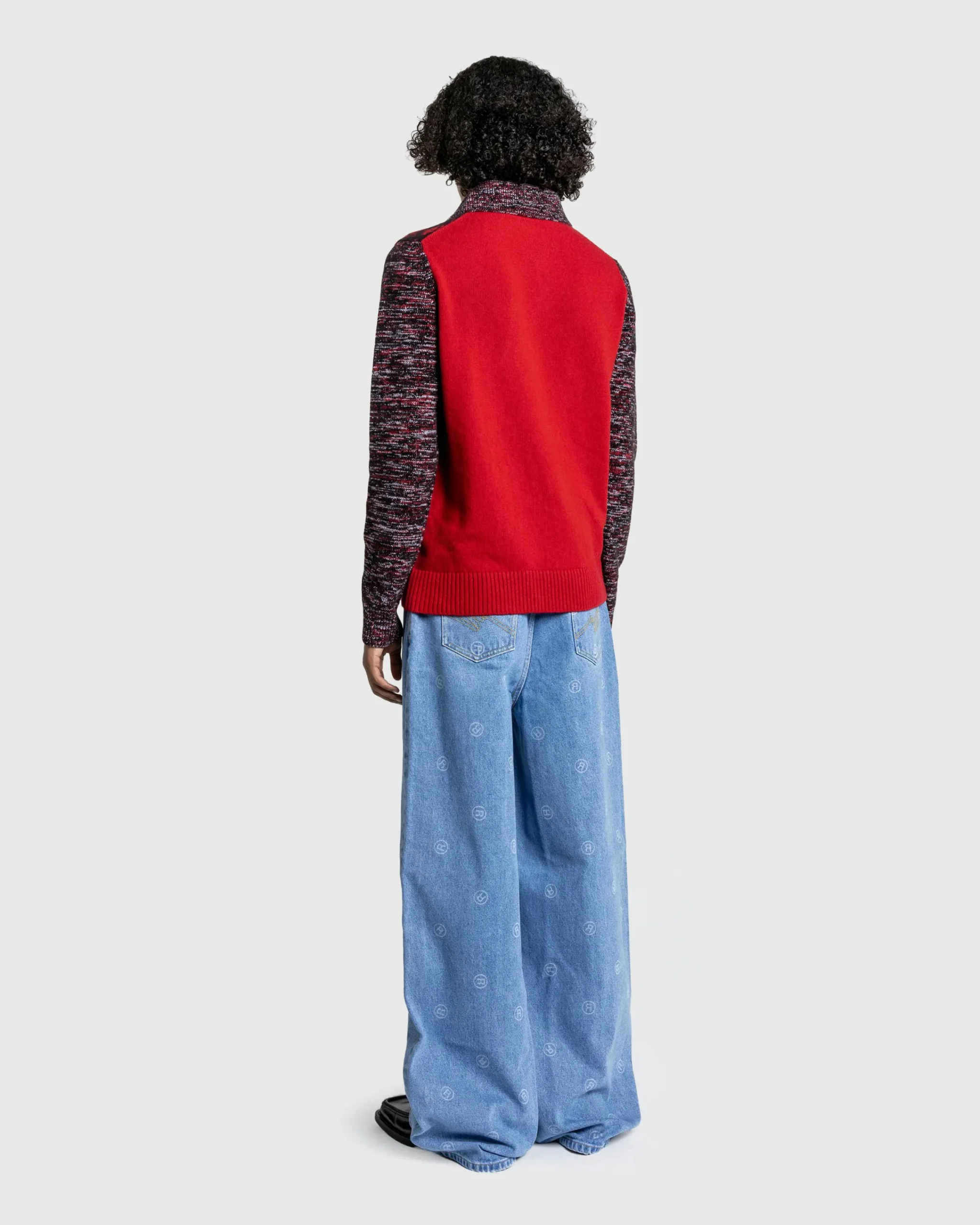 J.W. Anderson Multi Stitch Polo Bright Red- Tops