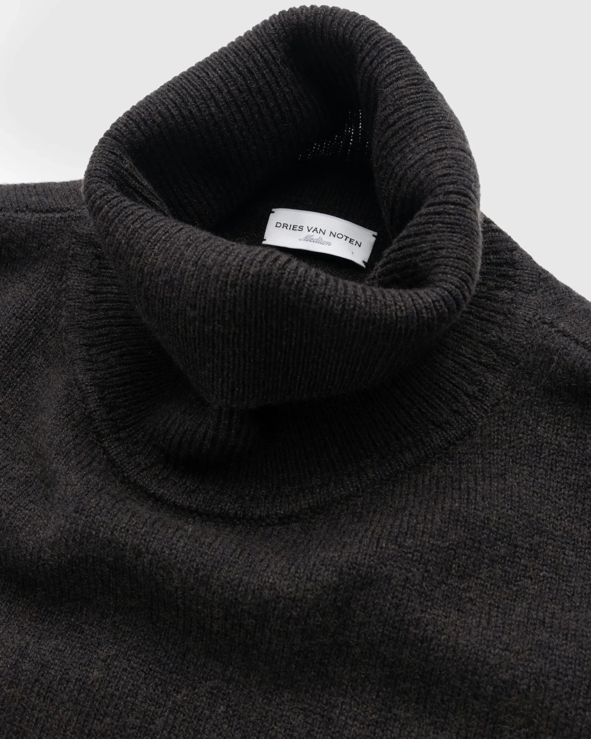 Dries van Noten Muzo Turtleneck Sweater Dark Brown- Knitwear