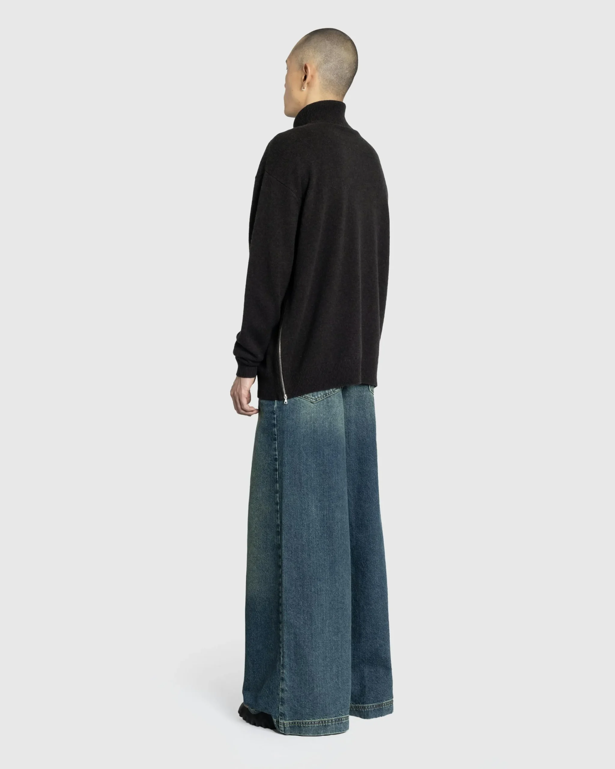Dries van Noten Muzo Turtleneck Sweater Dark Brown- Knitwear