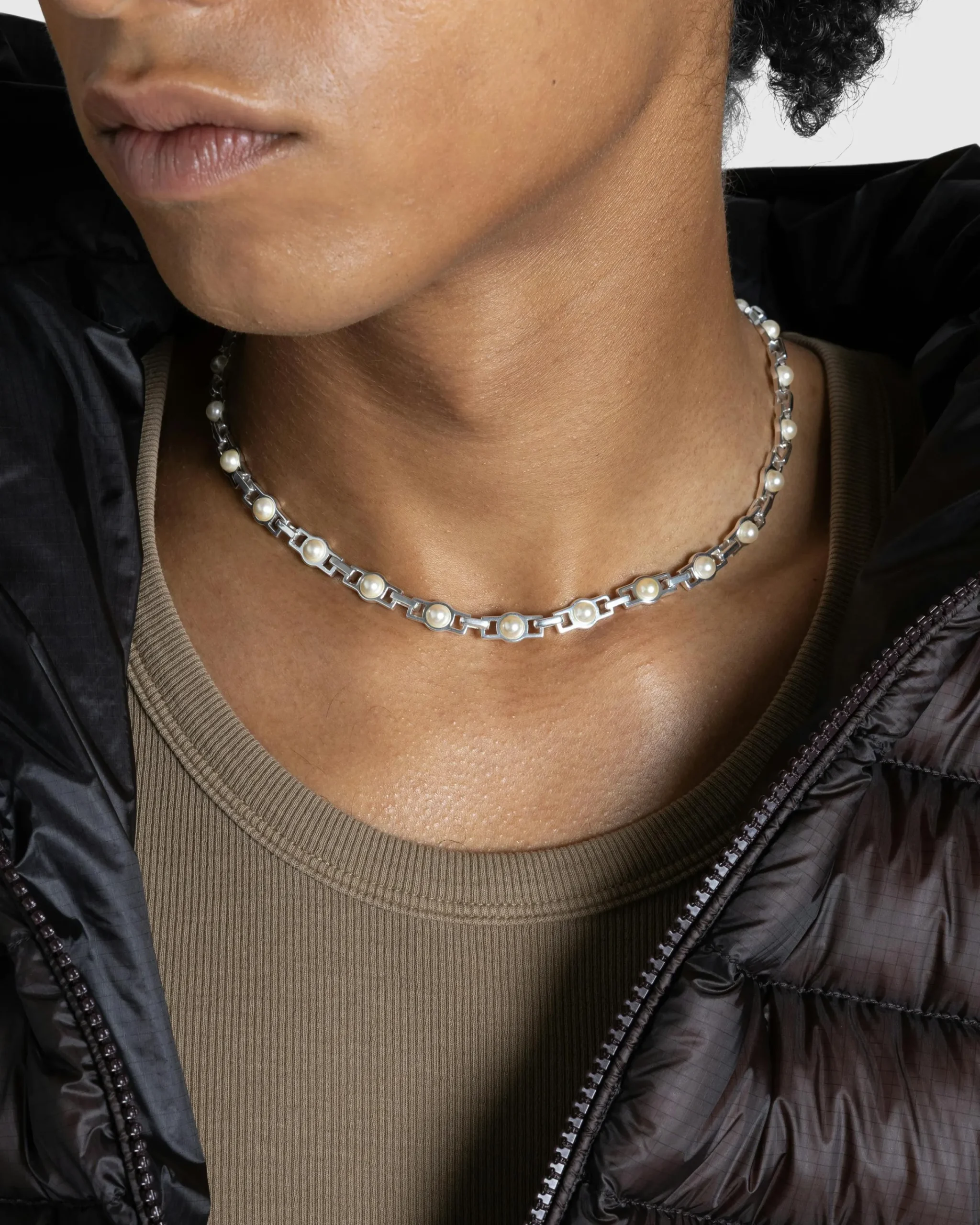Hatton Labs Nacre Chain Sterling Silver/Cream- Jewelry