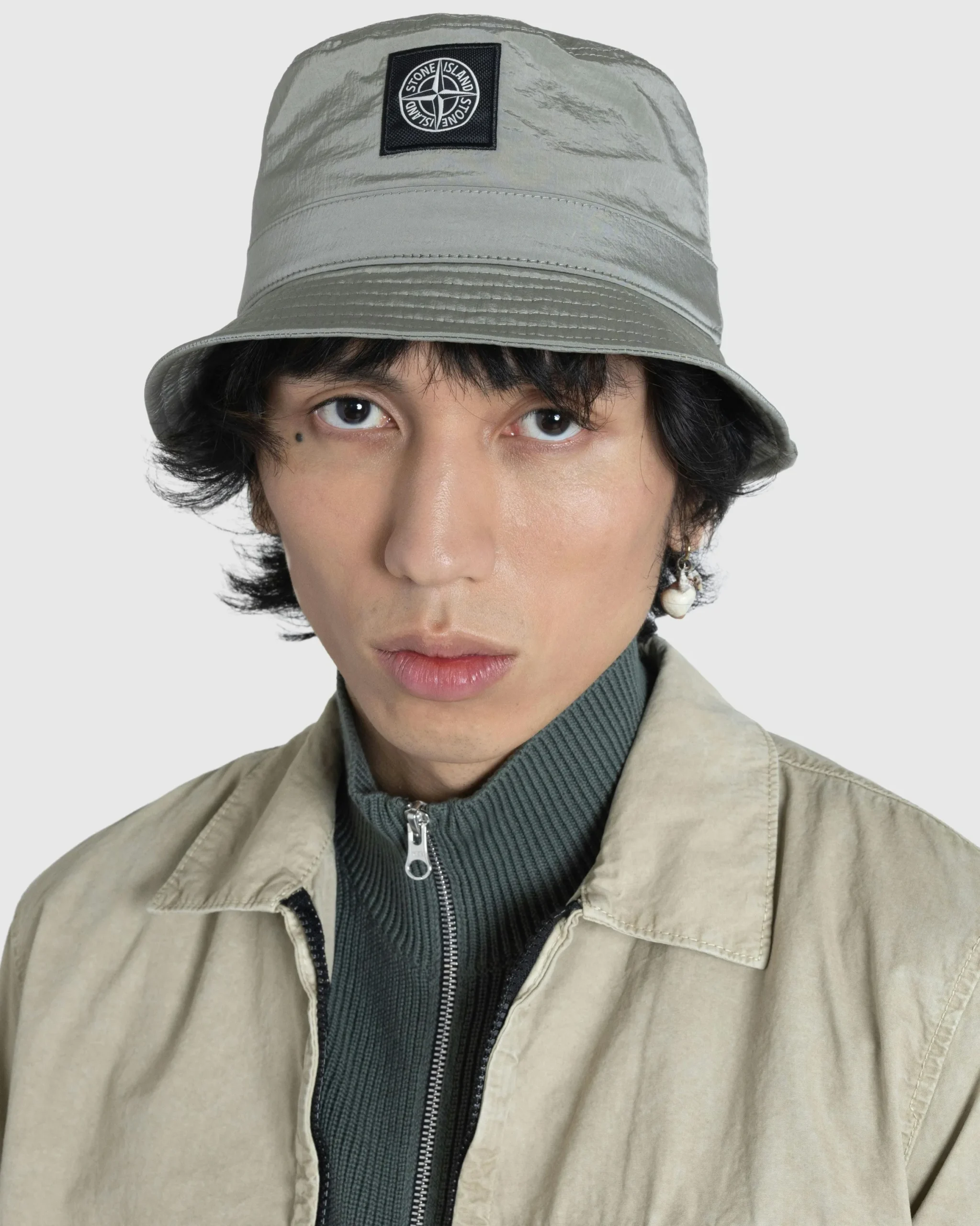 Stone Island Nylon Metal Bucket Hat Natural Beige- Hats