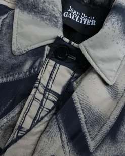 Jean Paul Gaultier Nylon Padded Trench Printed "Trompe-l'œil Trench"- Outerwear