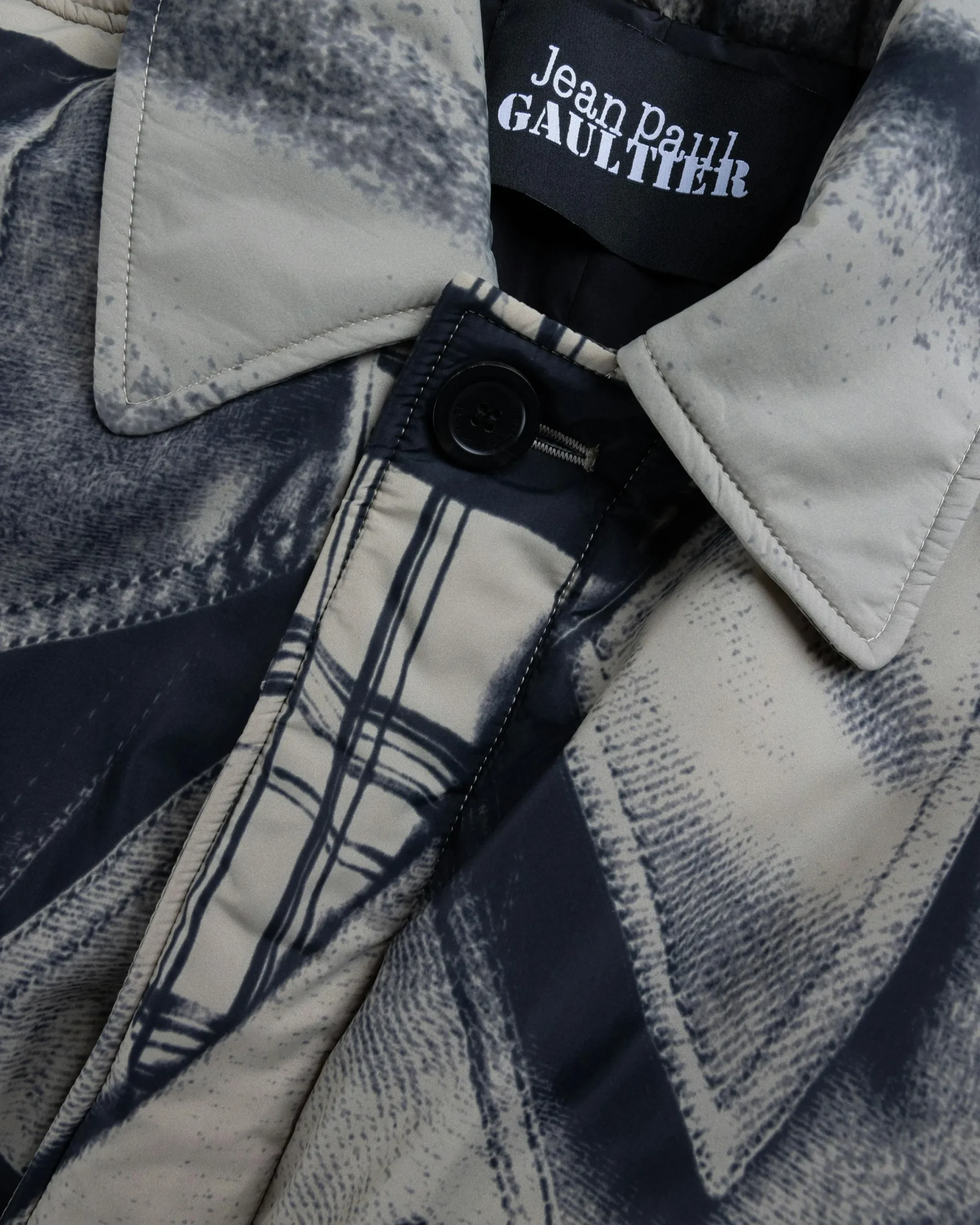Jean Paul Gaultier Nylon Padded Trench Printed "Trompe-l'œil Trench"- Outerwear