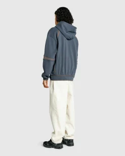 San San Gear Oblique Hoodie Zip-Up Midnight Blue- Sweats