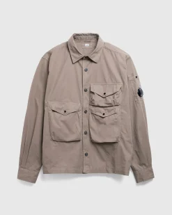 C.P. Company Organic Gabardine Buttoned Utility Overshirt- Shirts