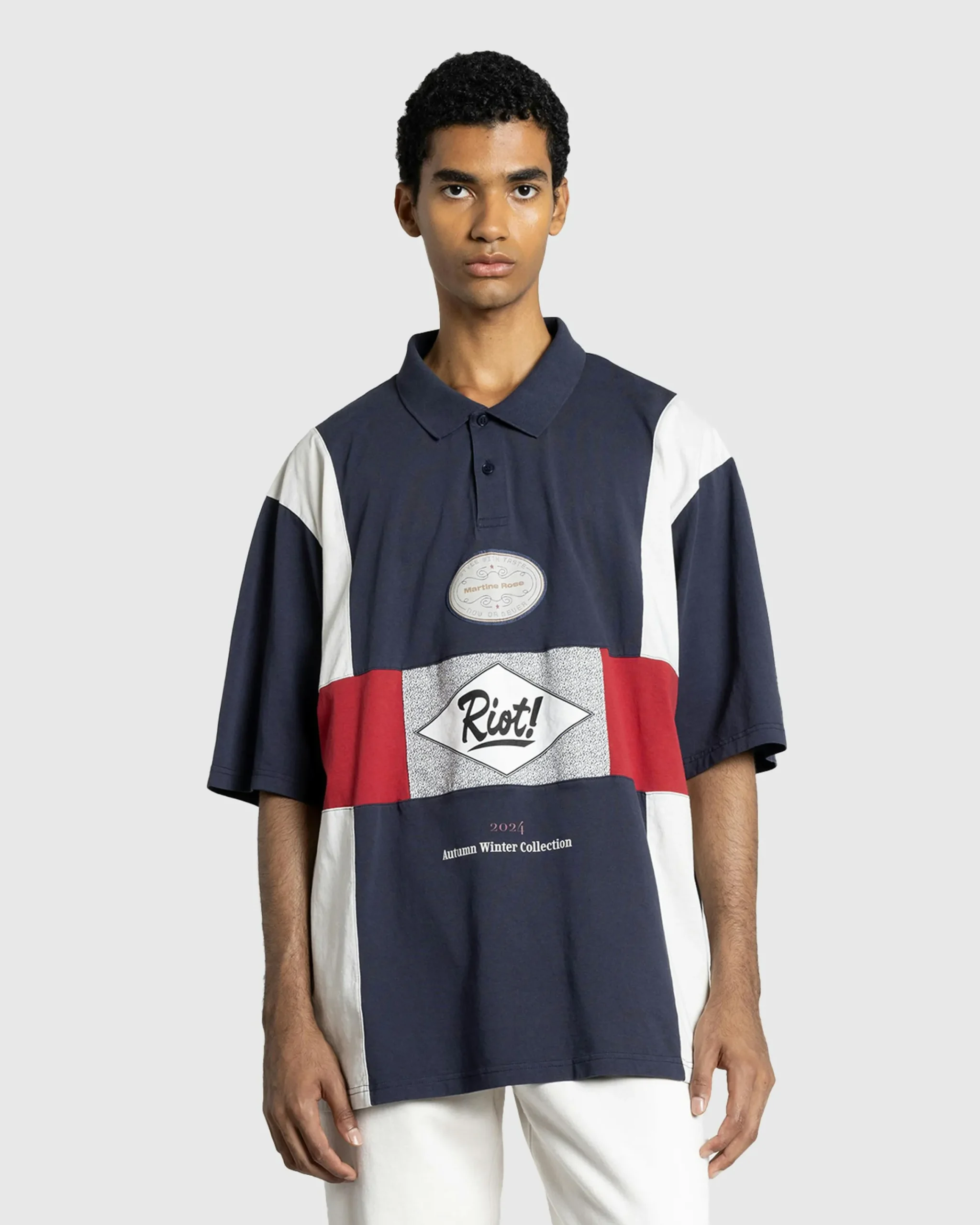 Martine Rose Oversized Paneled Polo- Tops