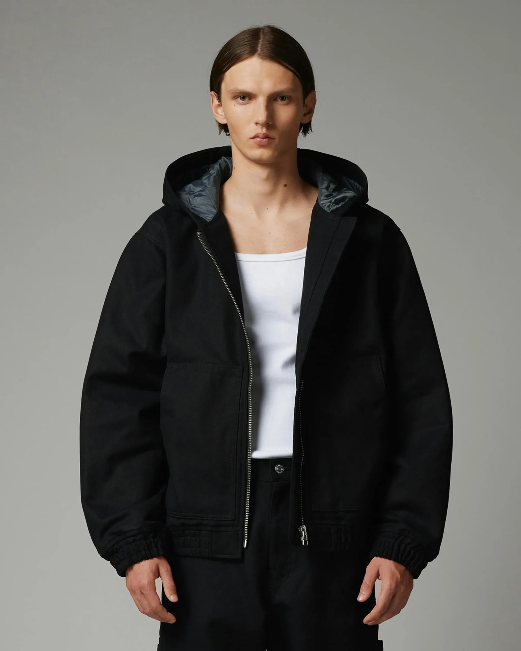 Highsnobiety HS05 Oxford Canvas Insulated Jacket Black- Outerwear