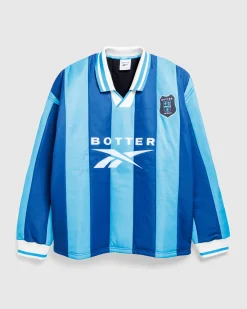 Botter Padded L/S Polo Striped Blue- Tops