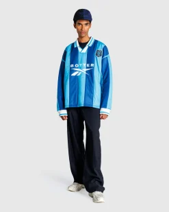 Botter Padded L/S Polo Striped Blue- Tops
