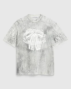 Acne Studios Plaster Print T-Shirt Faded Black- Tops